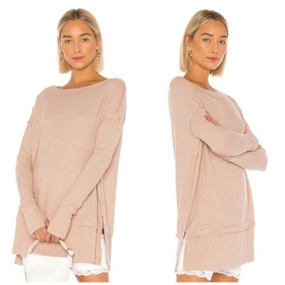 Free People Tan Sand North Shore Thermal Top - Picture 2 of 8